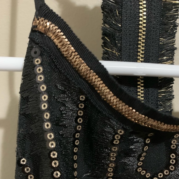 Saylor Sequined Mini Dress in black and gold - Picture 3 of 4